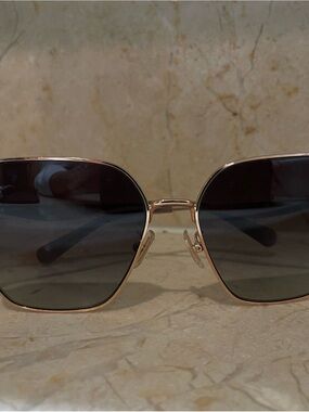 Coach Shiny Rose Gold Frame Sunglasses- Women's Sunglasses with Dark Lenses